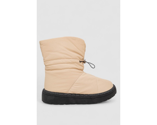 Дутики жіночі зимові на хутрі, колір бежево-чорний, 248RFM200