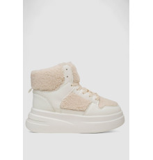 Кросівки жіночі зимові на хутрі хайтопи, колір білий, 248RLM30