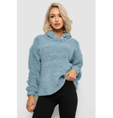 Худи женский однотонный с капюшоном, цвет голубой, 257R14