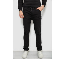 Джинсы мужские на резинке утепленные, цвет черный, 244R663