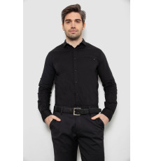 Рубашка мужская однотонная, цвет черный, 186R2072 Рубашка мужская однотонная, цвет черный, 186R2072