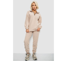 Спортивный костюм женский на флисе, цвет бежевый, 241R2007