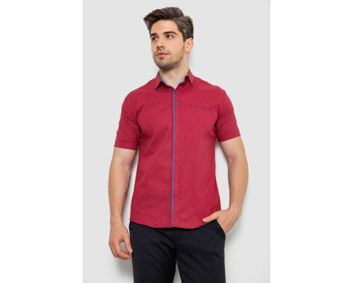 Сорочка чоловіча з принтом, колір бордовий, 214R7028