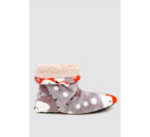 Тапочки-сапожки  домашние плюшевые, цвет серо-бежевый, 102R1004-1