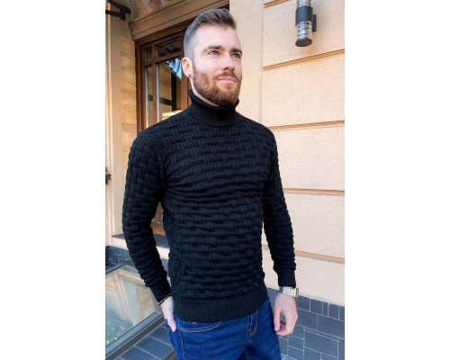 Свитер мужской, цвет черный, 161R602