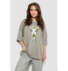 Футболка жіноча з принтом, колір сірий, 244R2012