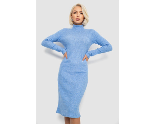 Платье повседневное утепленное, цвет голубой, 257R115
