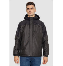 Куртка мужская демисезонная с капюшоном, цвет черный, 214R61035