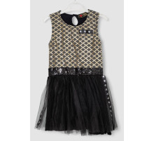 Сукня для дівчаток ошатна, колір чорно-золотий, 247R330