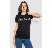Футболка жіноча з принтом, колір чорний, 244R501