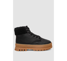 Ботинки женские зимние на меху, цвет черно-бежевый, 248RCX1750