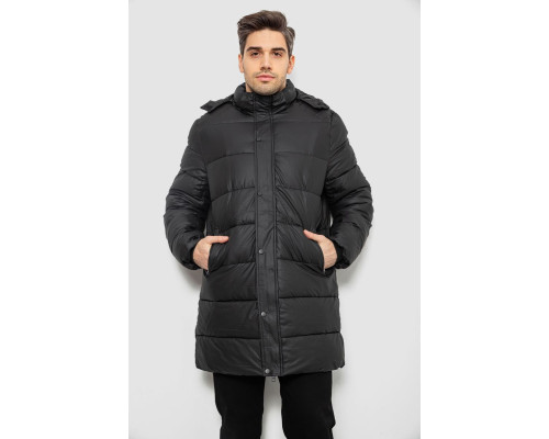 Куртка мужская зимняя удлиненная, цвет черный, 244RH76-15
