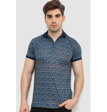 Поло чоловіче з принтом, колір темно-синій, 214R7003