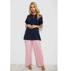 Піжама жіноча з принтом, колір синій, 243R10364