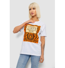 Футболка жіноча з принтом, колір білий, 244R2805