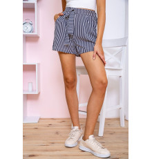 Жіночі шорти з кишенями і поясом, колір Синьо-білий, 172R008-2