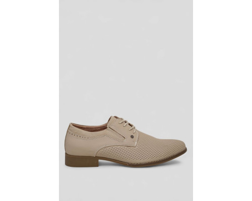 Туфли мужские с перфорацией, цвет темно-бежевый, 243RC1593