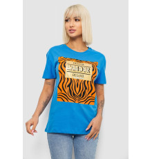 Футболка жіноча з принтом, колір блакитний, 244R2805