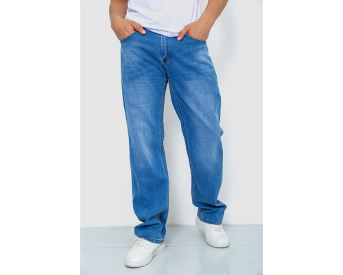 Джинси чоловічі з потертостями, колір блакитний, 244R22-783