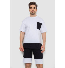 Костюм чоловічий повсякденний, колір біло-чорний, 238R1533