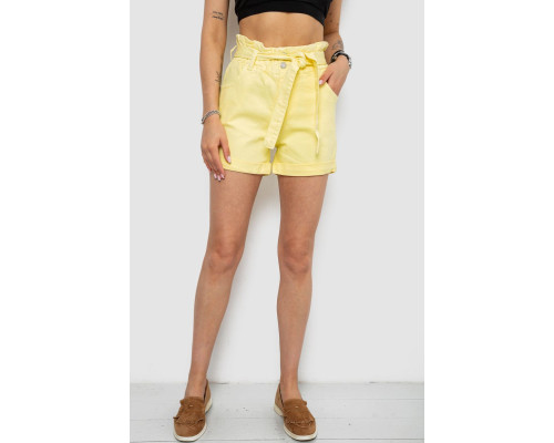 Шорты джинсовые женские, цвет желтый, 182R1468