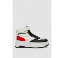 Кросівки жіночі зимові на хутрі, колір біло-чорний, 248RAM04