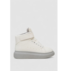 Кросівки жіночі зимові на хутрі, колір біло-сірий, 248RA2252