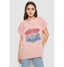 Футболка женская с принтом, цвет пудровый, 244RW532