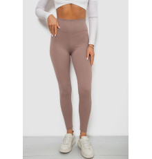 Лосини однотонні в рубчик, колір мокко, 244R312-5