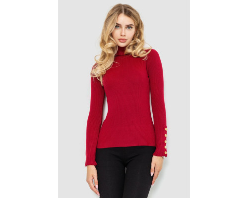 Гольф женский в рубчик, цвет бордовый, 204R036