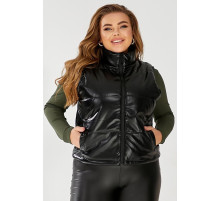 Жилет женский демисезонный экокожа, цвет черный, 257R68