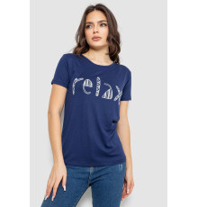 Футболка жіноча з принтом, колір синій, 244R610 Футболка жіноча з принтом, колір синій, 244R610