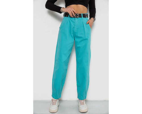 Джинси жіночі балони, колір бірюзовий, 0R00276