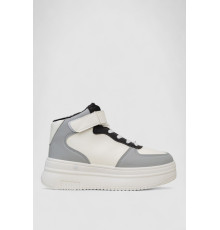 Кросівки жіночі зимові на хутрі, колір біло-сірий, 248RAM02