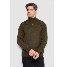 Гольф чоловічий з вишивкою тризуб, колір хакі, 161R010