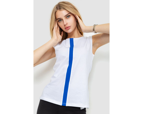 Майка жіноча повсякденна, колір біло-синій, 102R338