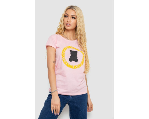 Футболка жіноча з принтом, колір рожевий, 244R2216