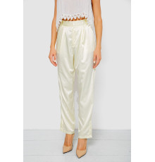Брюки женские летние нарядные, цвет светло-желтый, 244R351