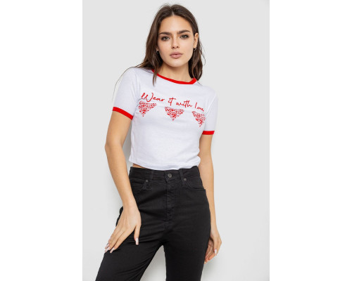 Футболка-топ жіноча з принтом, колір білий, 244R504