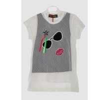 Костюм для дівчаток ошатний, колір біло-чорний, 247R286