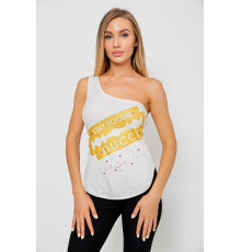 Майка жіноча зі стразами, колір молочний, 247R029