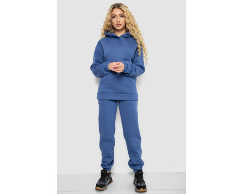Спортивний костюм жіночий на флісі, колір джинс, 102R7711