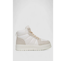 Кроссовки женские зимние на меху, цвет бело-бежевый, 248RMB02