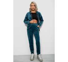 Спортивний костюм жіночий велюровий, колір смарагдовий, 257R4119