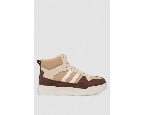 Кроссовки женские зимние на меху, цвет бежево-коричневый, 248RAD400-10