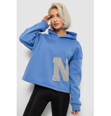 Худі жіночий з капюшоном на флісі, колір блакитний, 257R335
