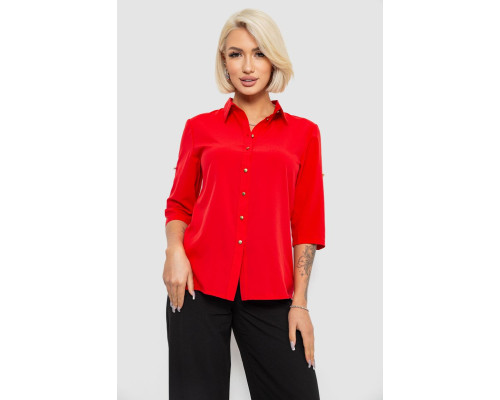 Блуза класична однотонна, колір червоний, 230R1110