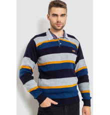 Светр-обманка чоловічий, колір сіро-синій, 161R901