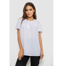 Блуза однотонна, колір білий, 230R112-15