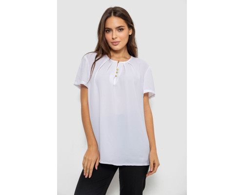 Блуза однотонная, цвет белый, 230R112-15